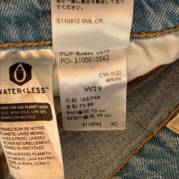 Levi's 501 Light Blue Frayed Jean Shorts Size 29 - Picture 7 of 8